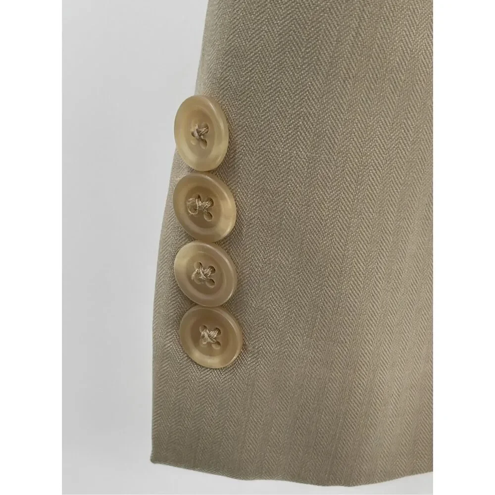 Chaps Ralph‎ Lauren Blazer Sport Coat Men Size 44R Tan Beige Suit Jacket